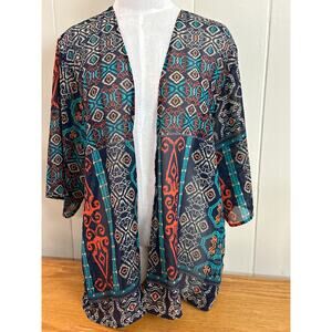 Juniper Ln Kimono‎ Top Womens Large Aztec